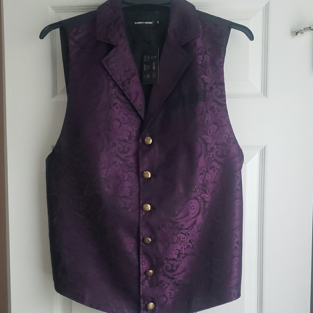 Elegant Purple Paisley Men's Vest